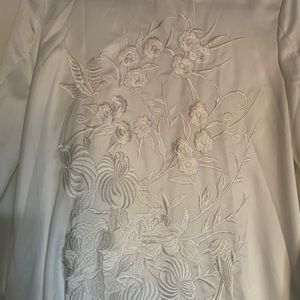 White silk kimono robe